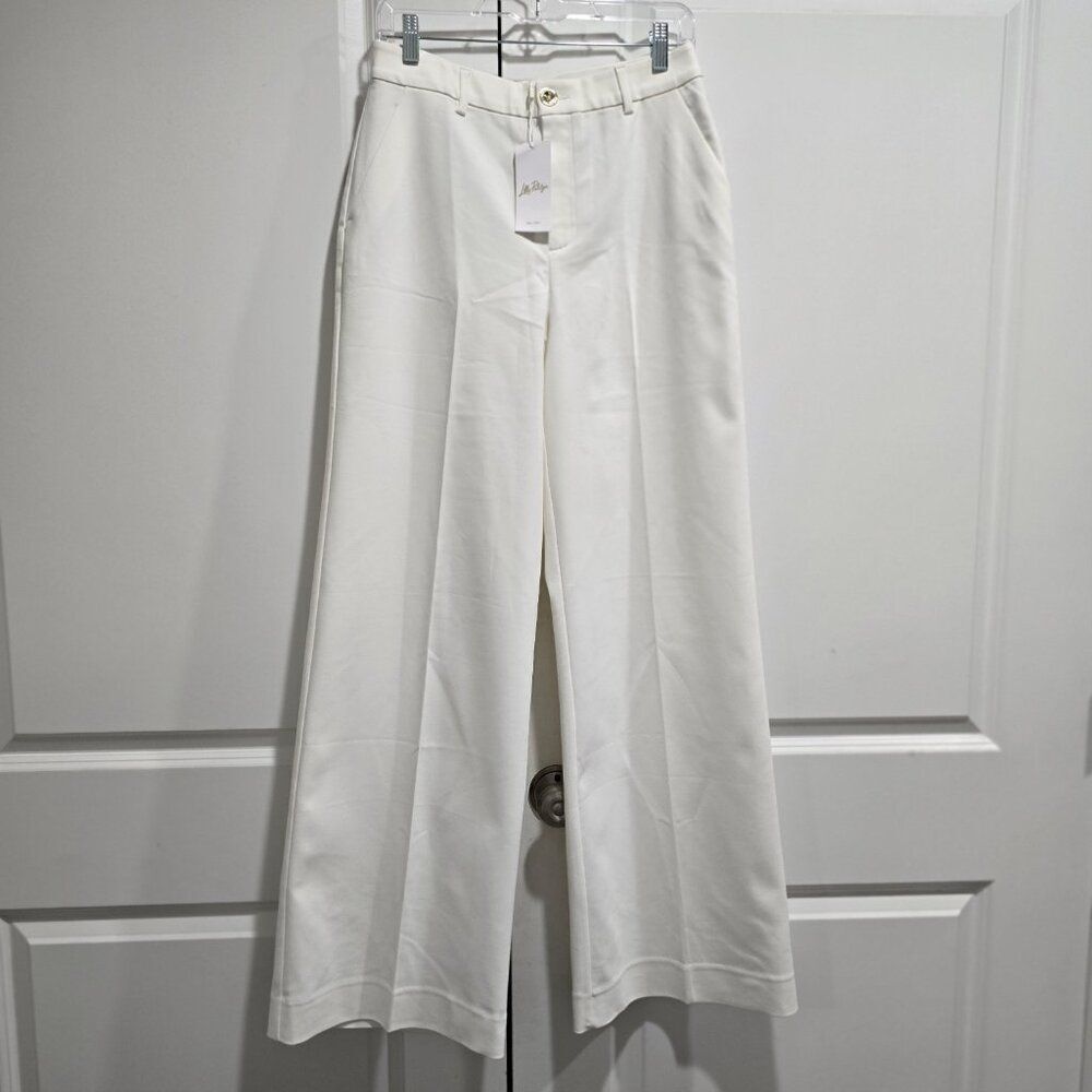 Lilly Pulitzer - Size 6 - Colletti High Rise Wide Leg Trouser Pant Coconut White